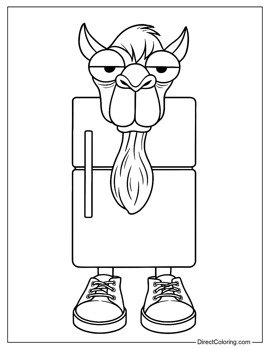 Sprunki Italian Brainrot Frigo Camelo Coloring Page